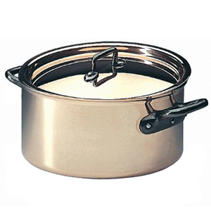 Кастрюля с крышкой; сталь нержавеющая , медь; 5.4л; D=24, H=12см