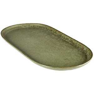 Блюдо овальное  «Серфис»; керамика; H=20, L=355, B=170мм; зеленый 