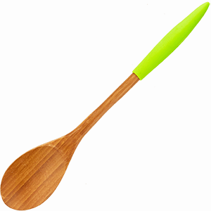 Ложка; дерево; L=36/8.5см; зеленый 