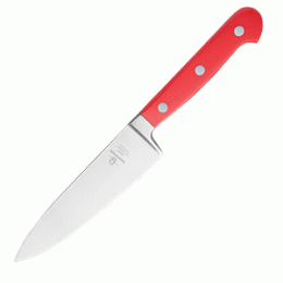 Нож поварской; сталь нержавеющая , пластик; L=27.5/15, B=3.5см; красный, металлический 