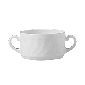 Бульон. чашка с 2-мя ручками «Трианон»; стекло; 300мл; D=10, H=6, L=14см; белый