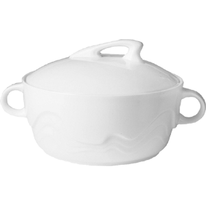 Супница «Мелодия»; фарфор; 1, 75л; D=20, 5, H=14, 4, L=26см; белый