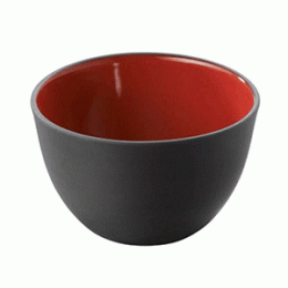 Салатник; фарфор; 0, 5л; D=125, H=80мм; черный, красный