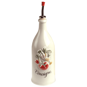 Бутылка для уксуса «Прованс»; фарфор, металл; 250мл; D=65, H=230, L=70мм; белый, роспись