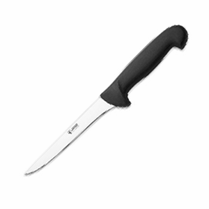 Нож для обвалки мяса; сталь нержавеющая , пластик; L=285/150, B=13мм; черный, металлический 