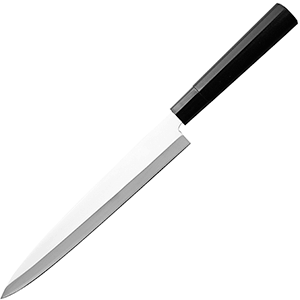 Нож кухонный для сашими; сталь нержавеющая , дерево; L=37.5/24, B=3.2см; металлический , черный