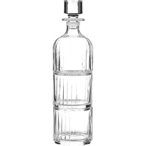 Штоф с крышкой составной; из 3-х частей; стекло; H=33, 5см; прозрачный 