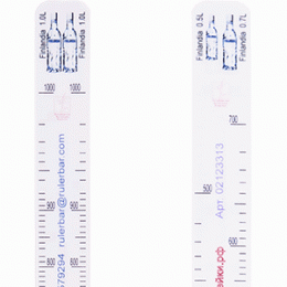 Линейка «Финляндия 0. 7л, 0. 5, 1л»; пластик; L=28, B=2см; белый