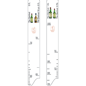 Линейка «Гленливет 12/15лет 0. 7, 0. 75, 1л»; пластик; L=28, B=2см; белый