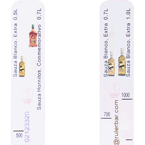 Линейка «Сауза Сильвер, Голд, Хорнитос» 0. 7, 1л; пластик; L=28, B=2см; белый