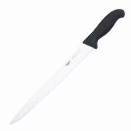 Нож для нарезки мяса; сталь нержавеющая , пластик; , L=435/300, B=30мм; черный, металлический 