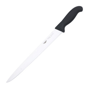 Нож для нарезки мяса; сталь нержавеющая , пластик; , L=435/300, B=30мм; черный, металлический 