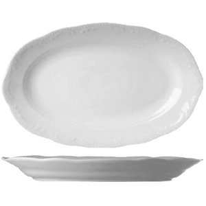 Блюдо овальное «В. Виена»; фарфор; H=4, L=40, B=26см; белый