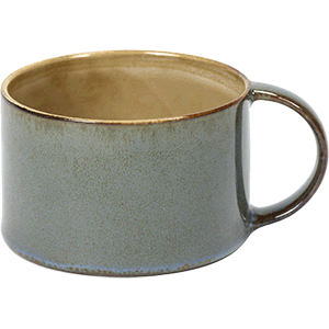 Чашка кофейная; керамика; 190мл; D=80, H=51мм; серый, голубой 