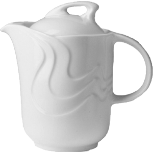 Кофейник с крышкой  «Мелодия»; фарфор; 1л; D=11, H=17, 7, L=20, B=11см; белый