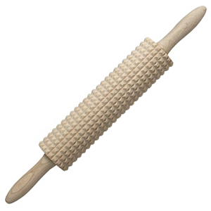 Скалка с зубцами; бук; D=6.5, L=45/25см; нат. бук