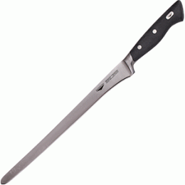 Нож рыбный для тонкой нарезки; сталь нержавеющая , пластик; L=45.5/32, B=2см; черный, металлический 