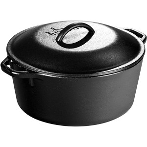 Кастрюля с крышкой ; чугун; 4.7л; D=26.5, H=16, B=32.5см; черный