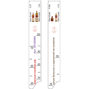 Линейка «Глен Клайд 0. 35, 0. 5, 0. 7, 1л»; пластик; L=28, B=2см; белый