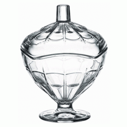 Конфетница с крышкой; стекло; 288мл; H=14.8см; прозрачный 