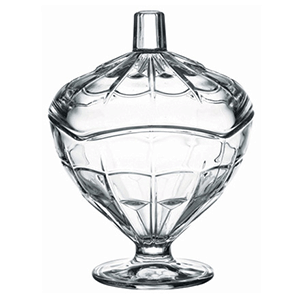 Конфетница с крышкой; стекло; 288мл; H=14.8см; прозрачный 