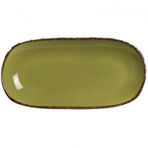 Блюдо овальное «Террамеса олива»; фарфор; H=20, L=255, B=130мм; оливковый 