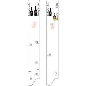 Линейка «Бейлис 0. 5, 0. 7, 0. 75, 1л»; пластик; L=28, B=2см; белый