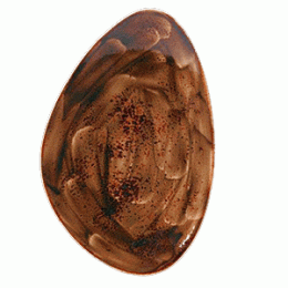 Блюдо «Крафт»; фарфор; H=35, L=370, B=240мм; терракот