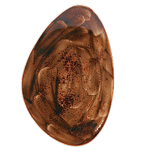 Блюдо «Крафт»; фарфор; H=35, L=370, B=240мм; терракот