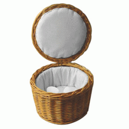 Корзина для яиц; ротанг, хлопок; D=26, H=17, L=27, B=40см; коричневый 