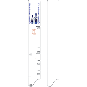 Линейка «Русск. Бриллиант 0. 5. 1л»; пластик; L=28, B=2см; белый
