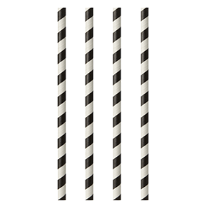 Трубочки[100шт]; бумага; D=6, L=200мм; черный, белый