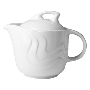 Чайник с крышкой  «Мелодия»; фарфор; 0, 75л; D=10, 2, H=14, 7, B=18см; белый