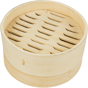 Паровое лукошко димсам (бамбуковая пароварка Dim Sum); дерево; D=15см; бежевый 