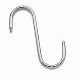 Крюк для мяса до 45 кг [10шт]; сталь нержавеющая ; L=14, B=0.5см; металлический 