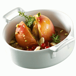 Блюдо для запекания; фарфор; 290мл; D=120, H=50, L=145мм; белый
