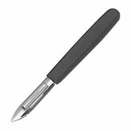Нож для чистки овощей; сталь, пластик; H=1, L=17/6.3, B=1.4см; металлический , черный