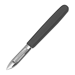 Нож для чистки овощей; сталь, пластик; H=1, L=17/6.3, B=1.4см; металлический , черный