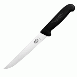 Нож для нарезки мяса; сталь нержавеющая , полипропилен ; L=31/18.3, B=2.5см; черный, металлический 