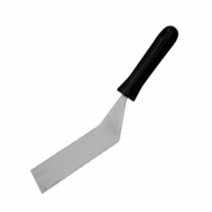 Лопатка кухонная; пластик, сталь нержавеющая ; L=32.5/14, B=7.5см; черный, металлический 