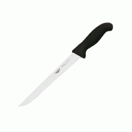 Нож для обвалки мяса; сталь нержавеющая ; L=22см; черный, металлический 