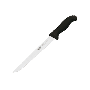 Нож для обвалки мяса; сталь нержавеющая ; L=22см; черный, металлический 
