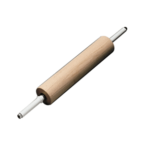 Скалка; дерево; D=8, L=65/35см; древесный , белый