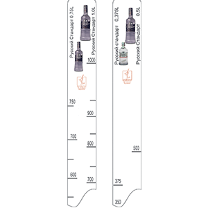 Линейка «Русский С-т 0. 375, 0. 5, 0. 75, 1л»; пластик; L=28, B=2см; белый