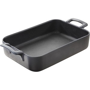 Блюдо для запекания  с ручкой  прямоугольная ; керамика; H=65, L=340, B=250мм; черный