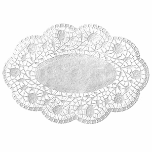 Настол. подкладки кружевная  [500шт]; бумага; H=35, L=180, B=130мм; белый