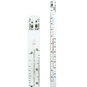 Линейка «Путинка 0. 5. 0. 7, 1л Лимит 0. 7л»; пластик; L=28, B=2см; белый