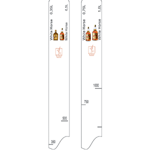 Линейка «Уайт хорз 0. 35, 0. 5, 0. 75, 1л»; пластик; L=28, B=2см; белый