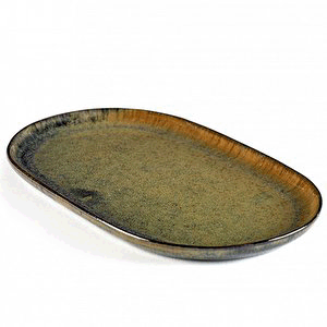 Блюдо овальное  «Серфис»; керамика; H=15, L=250, B=150мм; сизый