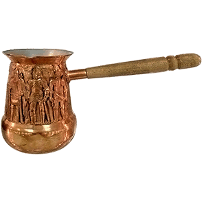 Турка «Рыцарь»; медь; 400мл; D=8/7, H=10, L=16.5см; золотой
